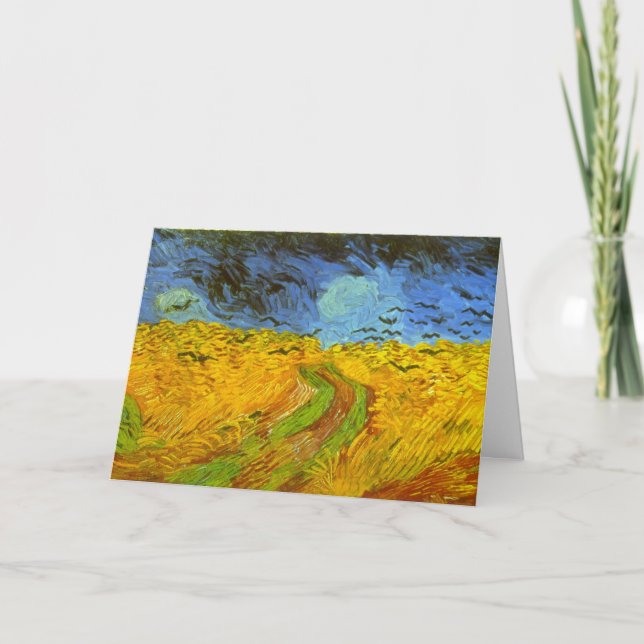 Carte Vincent van Gogh Champ de blé avec corbeaux (Devant)