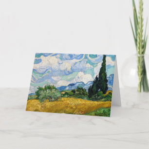 Carte Vincent Van Gogh - Champ de blé avec cyprès
