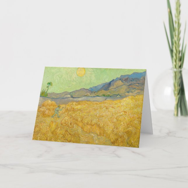 Carte Vincent van Gogh - Champ de blé avec un moissonneu (Devant)