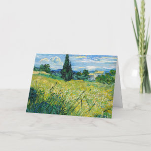Carte Vincent van Gogh - Champ de blé vert avec cyprès
