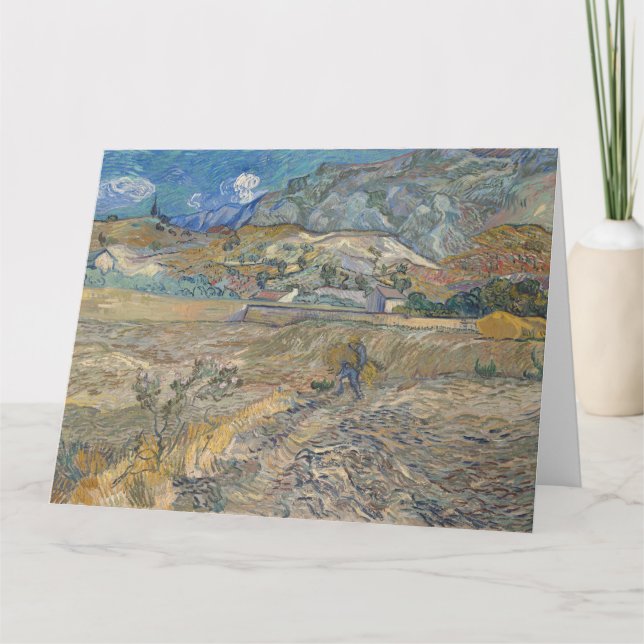 Carte Vincent Van Gogh, Champ fermé avec paysan (Devant)