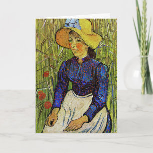 Carte Vincent van Gogh - Fille paysanne en Casquette de