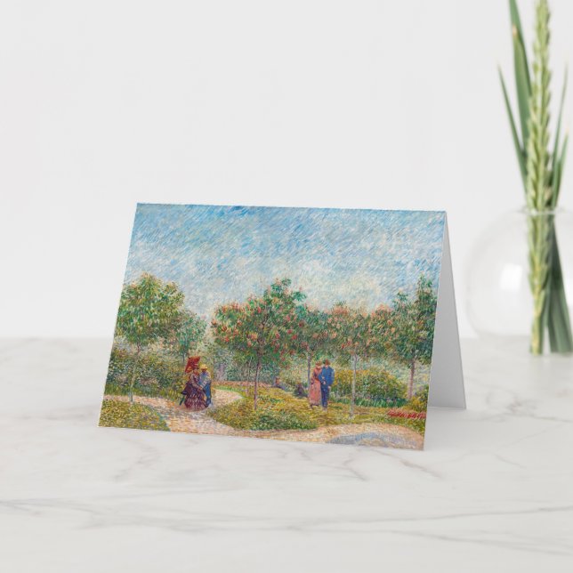 Carte Vincent van Gogh - Jardin à Montmarte avec amoureu (Devant)