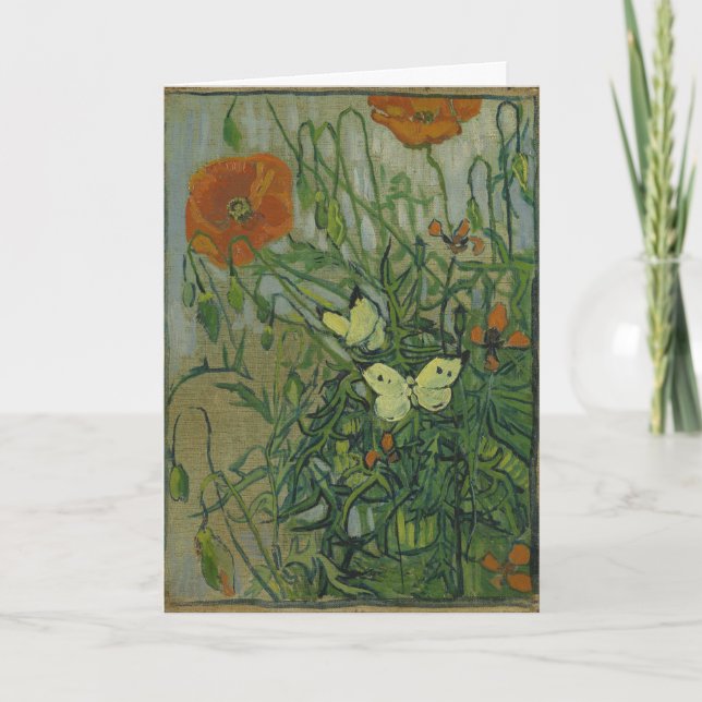 Carte Vincent van Gogh - Papillons et Pavots (Devant)
