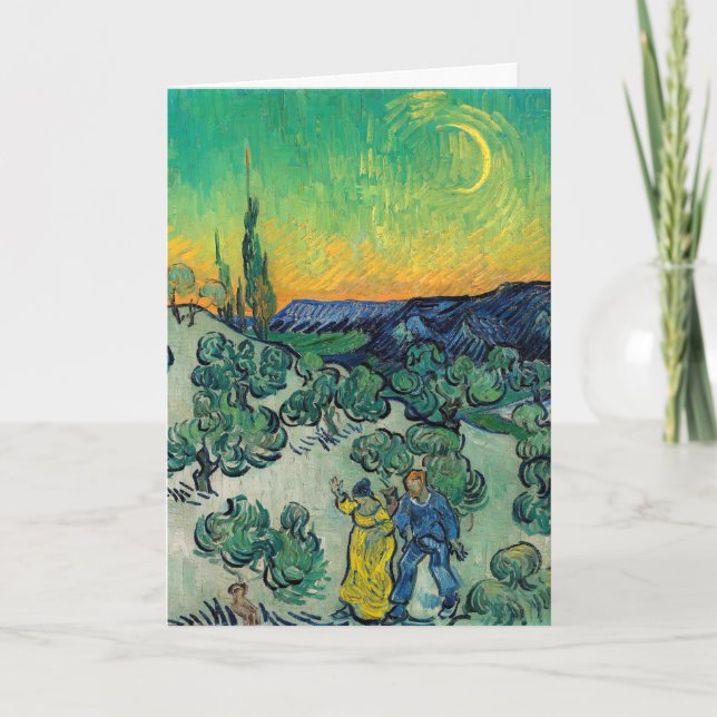 Carte Vincent van Gogh - Paysage Lune avec couple (Devant)