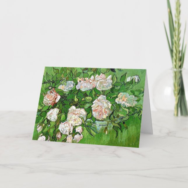 Carte Vincent van Gogh peinture, Roses encore roses de v (Devant)