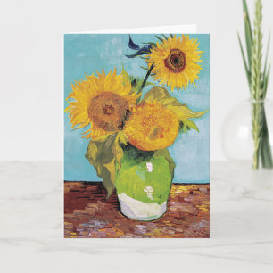 Carte Vincent Van Gogh - Trois tournesols dans un vase