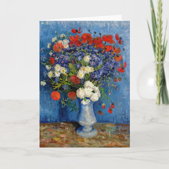 Carte Vincent van Gogh - Vase avec Cornflowers & Poppies (Devant)