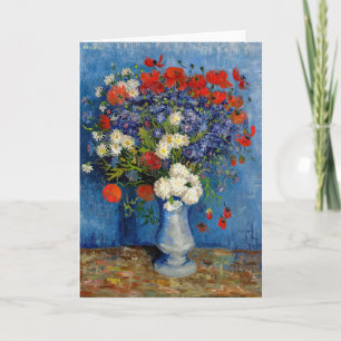Carte Vincent van Gogh - Vase avec des Bleuets & Coqueli