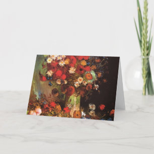 Carte Vincent Van Gogh Vase Poppies Cornflower Peonies