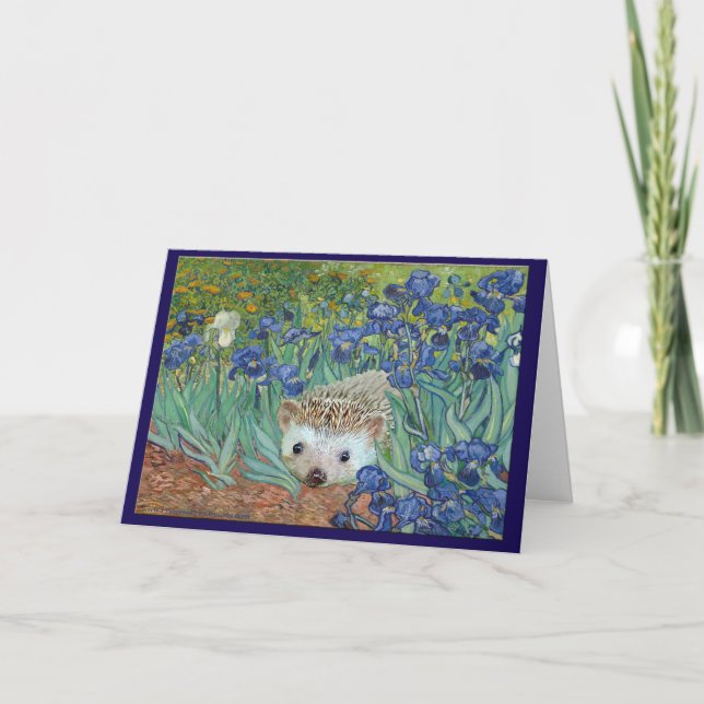 Carte Vincent van Hog’s “Irises and Also a Hedgehog.” (Devant)
