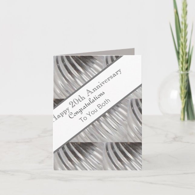 Carte Vingtième anniversaire Mariage Platine (Devant)