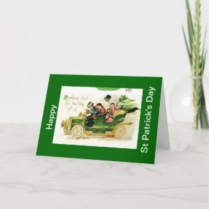 Carte Vintaeg car, Happy Jour de la Saint Patrick Card