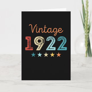 Carte Vintage 1922 100e anniversaire Retro Don 100 ans