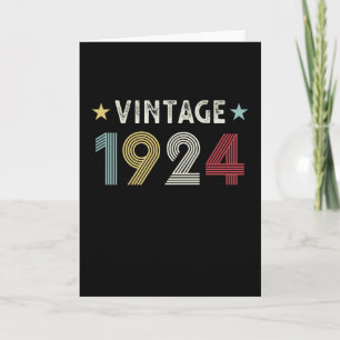 Carte Vintage 1924 100e cadeau d'anniversaire 100 ans