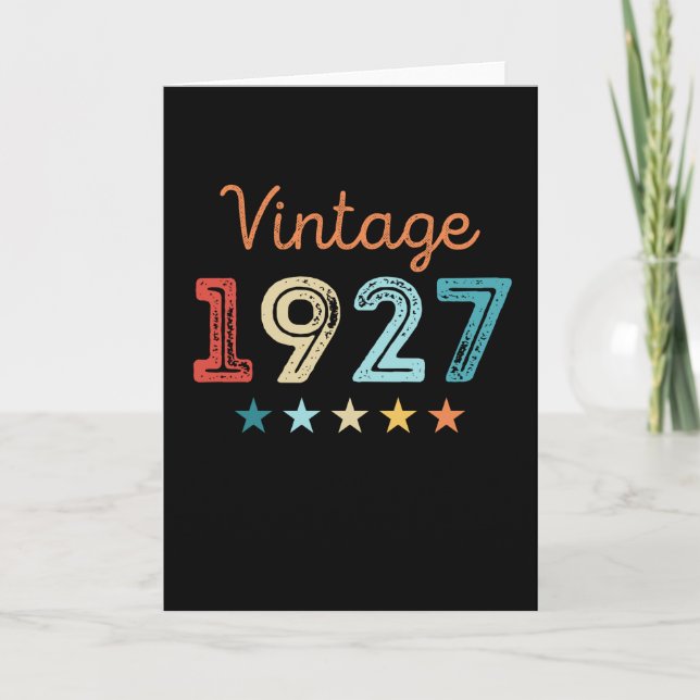 Carte Vintage 1927 100e anniversaire Retro Don 100 ans (Devant)
