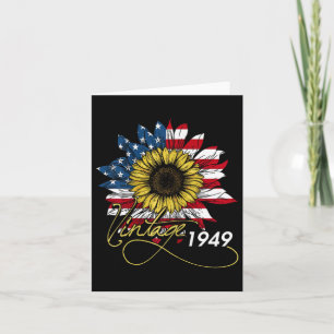 Carte Vintage 1949 Tournesol 4 juillet Jour de l'Indépen