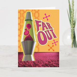 Carte Vintage 1960 Hippie Lampe Retro Anniversaire