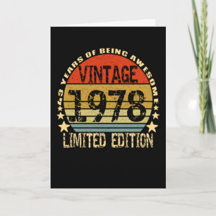 Carte Vintage 1978 Édition limitée 43 ans