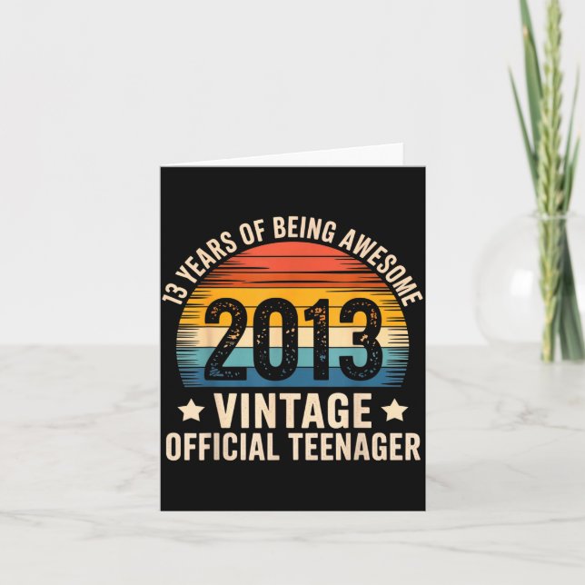 Carte Vintage 2013 Teenager 13th Birthday 13 Yr2026  (Devant)
