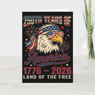 Carte Vintage 250 ans Anniversaire 4 juillet Drapeau Éta