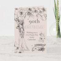 Vintage 90ème Anniversaire Floral de la Dame Géorg