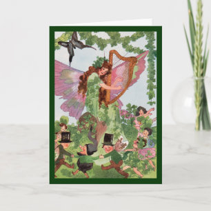 Carte Vintage à papillon à quatre feuilles