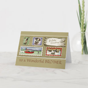 Carte Vintage à un merveilleux anniversaire de frère