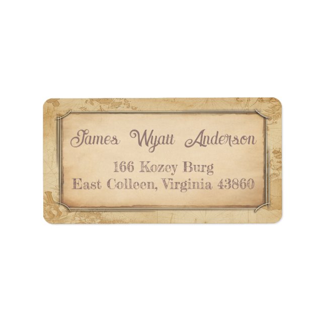 Carte vintage. Adresse / Livraison / Étiquette de  (Devant)