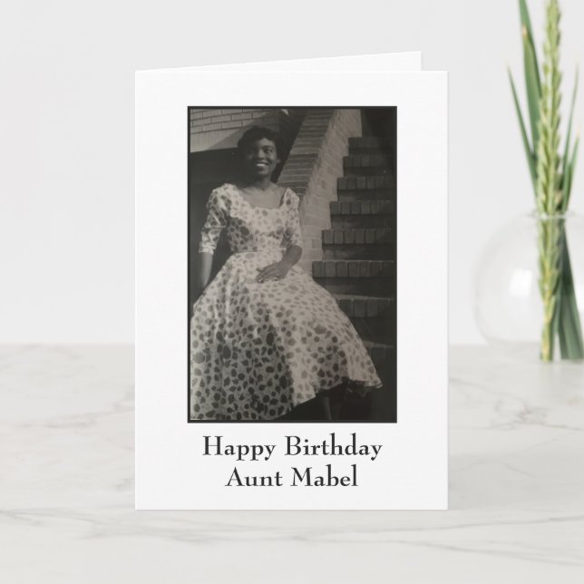 Carte Vintage Afro-Américaine Joyeuse Photo Anniversaire (Devant)