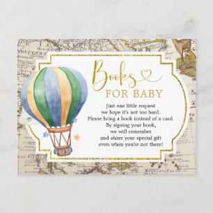 Carte vintage Air Balloon Baby shower Livres pour