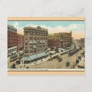 Carte vintage Akron Ohio Travel Post