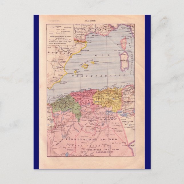 Carte vintage, Algérie, vers 1920 (Devant)