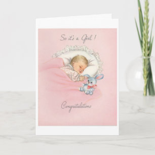 Carte Vintage - Alors c'est une fille !,
