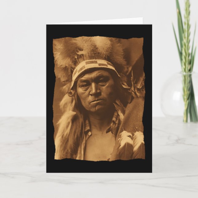 Carte Vintage Amérindien Cayuse Warrior 1910 (Devant)