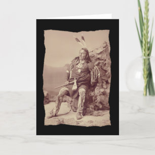 Carte Vintage Amérindien Ponka Big Chief