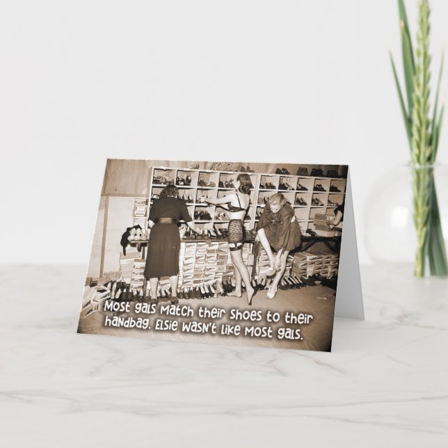 Carte Vintage amusante - Elsie n'est pas comme les (Devant)