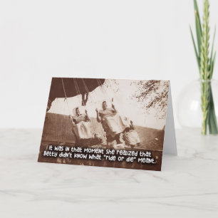 Carte Vintage amusante - Voyage ou mourir