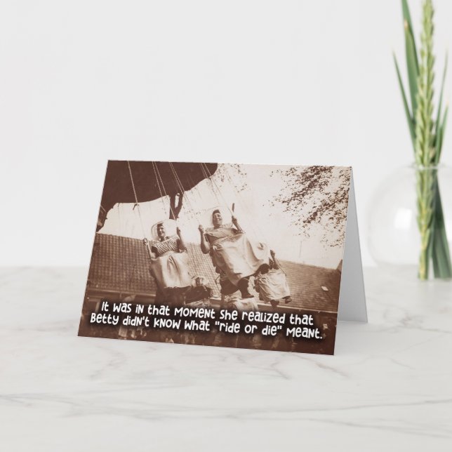 Carte Vintage amusante - Voyage ou mourir (Devant)