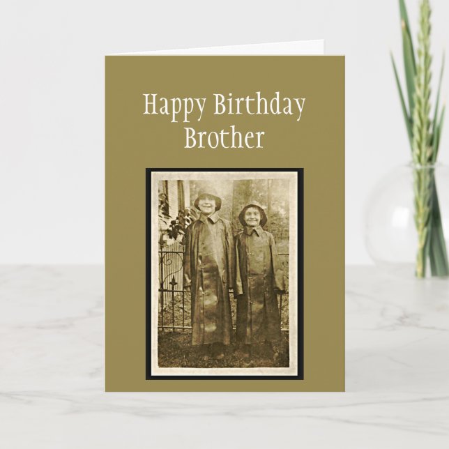 Carte Vintage Anniversaire Brother Fun Photo (Devant)