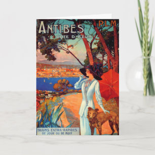 Carte Vintage Antibes Côte d'Azur