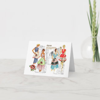 Carte Vintage Apron Sewing Pattern Note Card