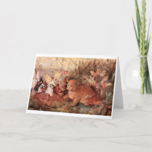 Carte Vintage Art - Fairies et a Cat