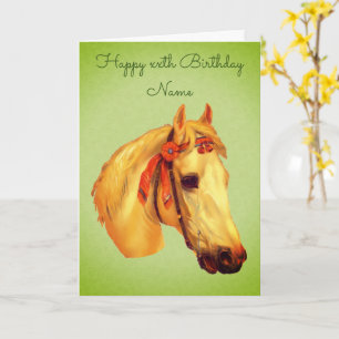 Carte Vintage Art Horse Head Anniversaire personnalisé