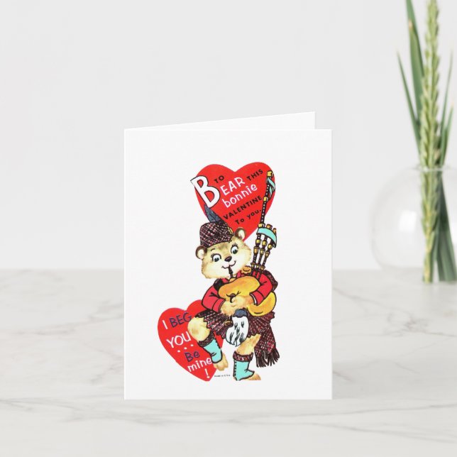 Carte Vintage B pour Bear Valentine (Devant)