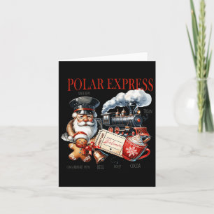 Carte Vintage Believe Train Pôle Nord Polar Express Tout