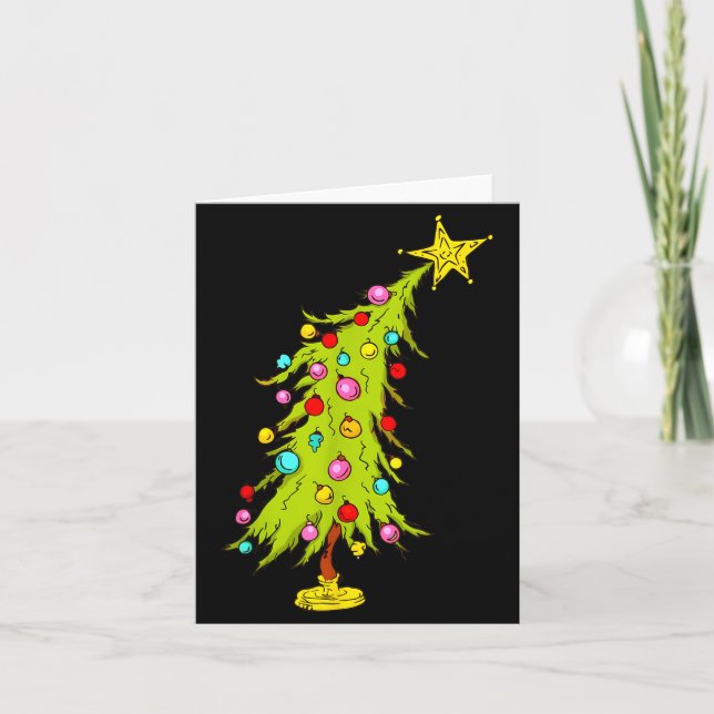 Carte Vintage Bent Christmas Tree  (Devant)