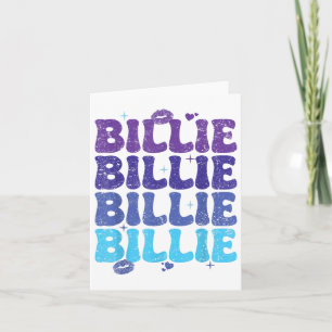 Carte Vintage Billie Heart Nom personnalisé J'aime Bill