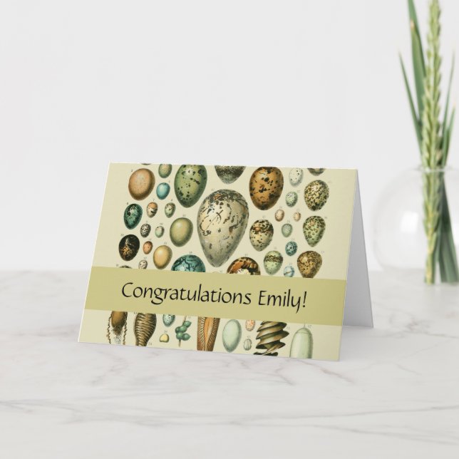 Carte Vintage Bird Eggs French Fish Egg (Devant)