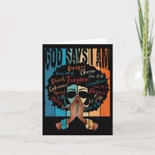 Carte Vintage Black Girl Dieu Dit Que Je Suis Black Mela
